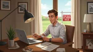 A Texas home seller managing offers online, showcasing how to sell a house in Texas without a realtor.