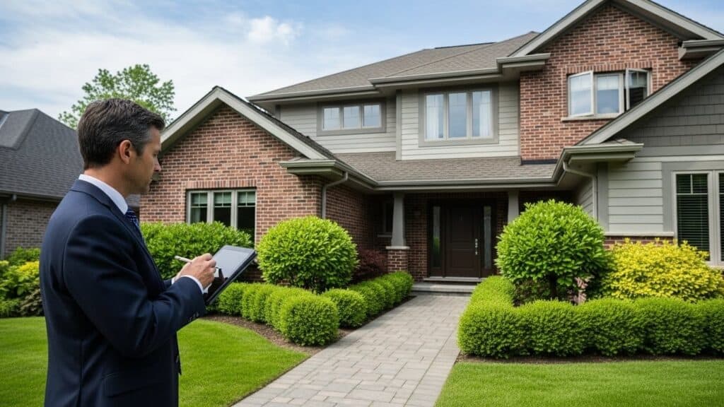 Licensed Home Appraiser Conducting Property Inspection
