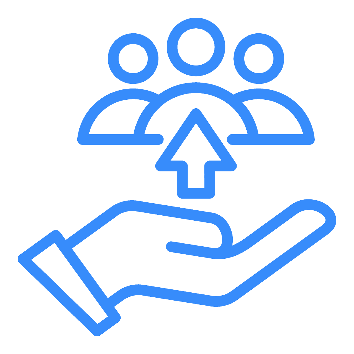 Hands-on support icon
